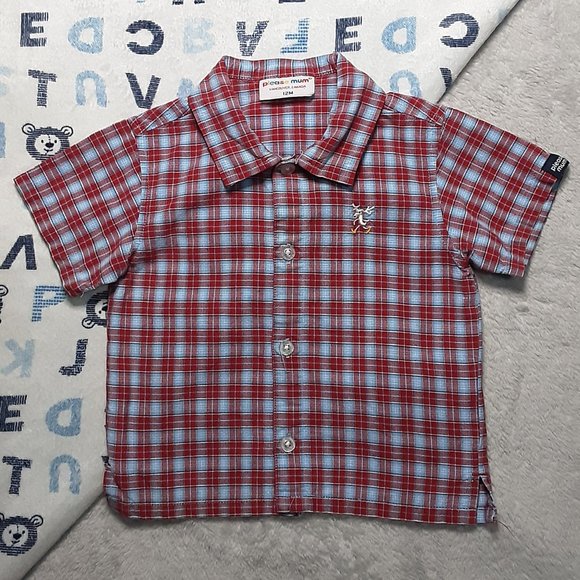 ❄️ 12m | Please Mum | Short Sleeved Button Down Shirt - Picture 1 of 6